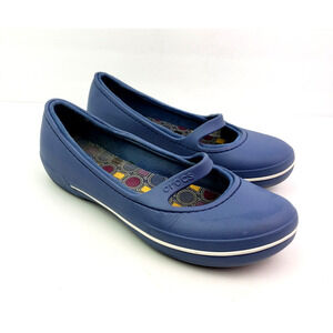 Crocs Crocband Womens Size 10 Blue Slip On Comfort Mary Jane Flats Shoes 11092
